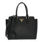 Saffiano Soft Calfskin Small Zippered Tote Black