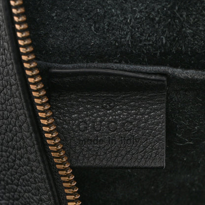 Pebbled Calfskin Medium Logo Portfolio Clutch Black