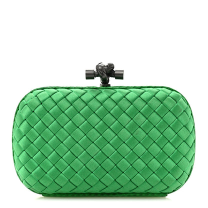 Satin Intreccio Impero Ayers Knot Clutch Parakeet