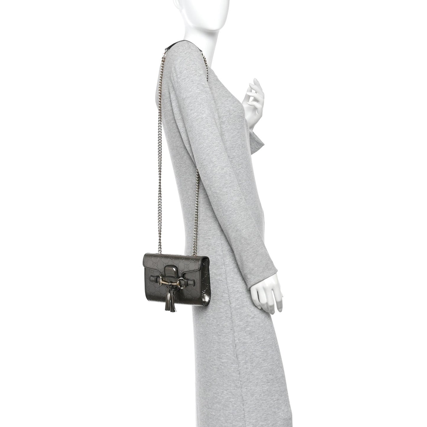 Shine Guccissima Mini Emily Chain Shoulder Bag Sasso