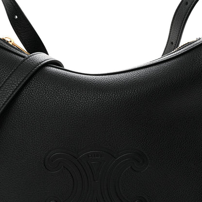 Supple Calfskin Cuir Triomphe Small Heloise Shoulder Bag Black