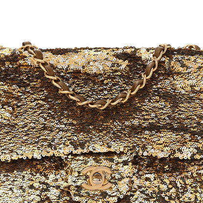 Sequin Medium Single Flap Gold