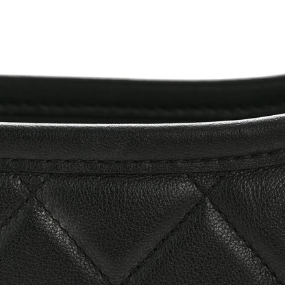 Calfskin Quilted Hobo Black