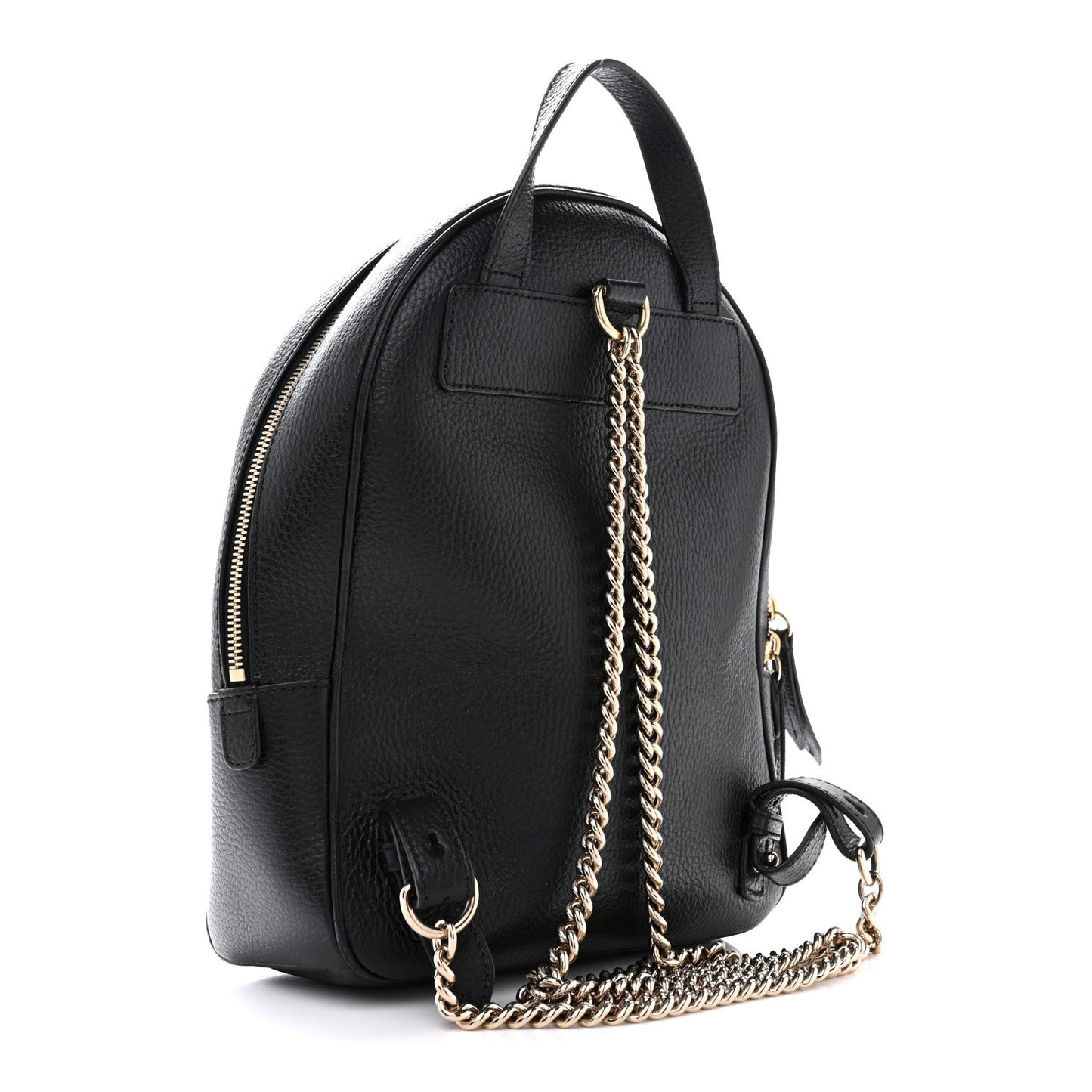 Pebbled Calfskin Soho Chain Backpack Black