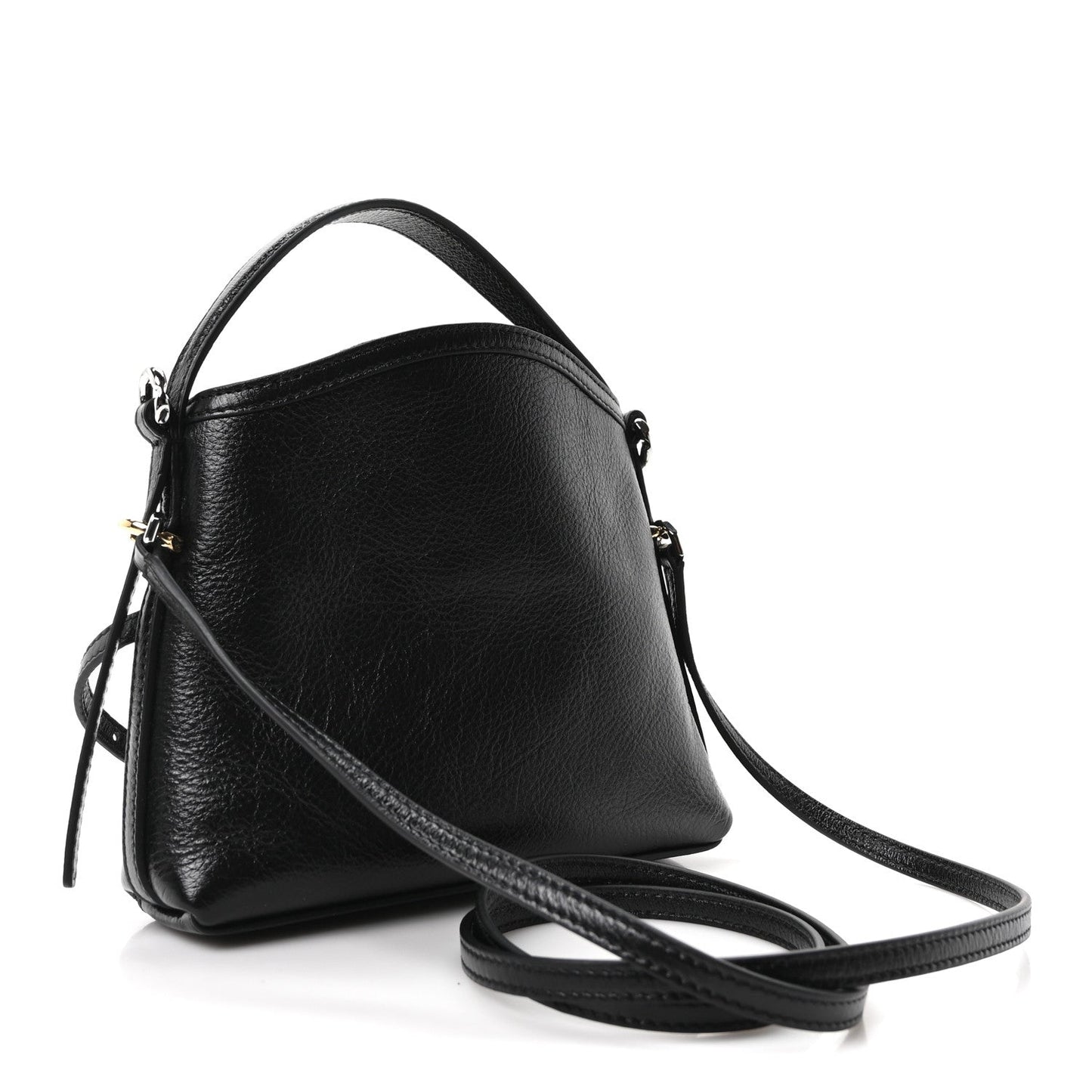 Tumbled Calfskin Nano Voyou Bag Black
