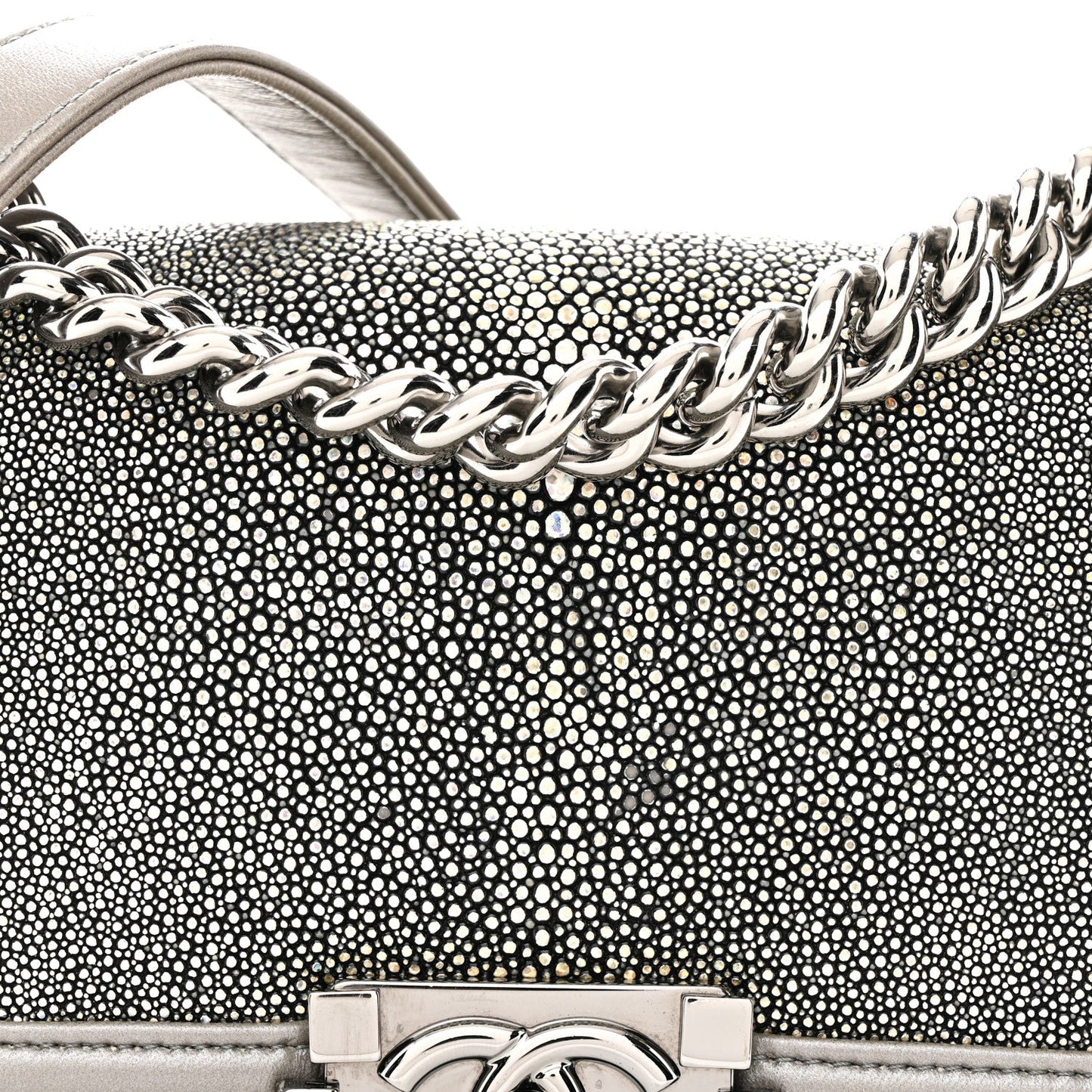 Galuchat Stingray Small Boy Flap Silver