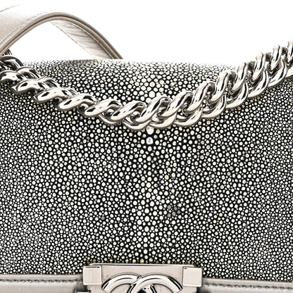 Galuchat Stingray Small Boy Flap Silver