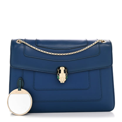 Calfskin Serpenti Forever Shoulder Bag Navy