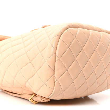 Calfskin Quilted Small Urban Spirit Backpack Beige