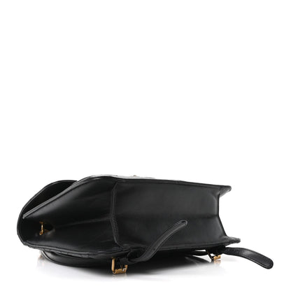 Aged Calfskin Quilted Double You Backpack Black