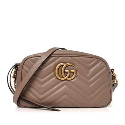 Calfskin Matelasse Small GG Marmont Chain Shoulder Bag Porcelain Rose