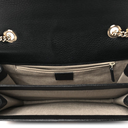 Dollar Calfskin Interlocking G Shoulder Bag Black