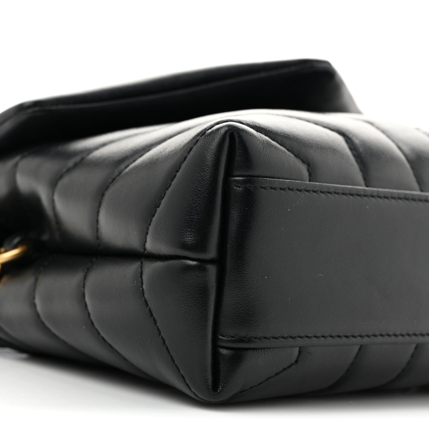 Calfskin Y Quilted Monogram Toy Loulou Crossbody Bag Black