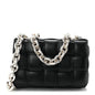 Lambskin Maxi Intreccio Padded Chain Cassette Crossbody Bag Black
