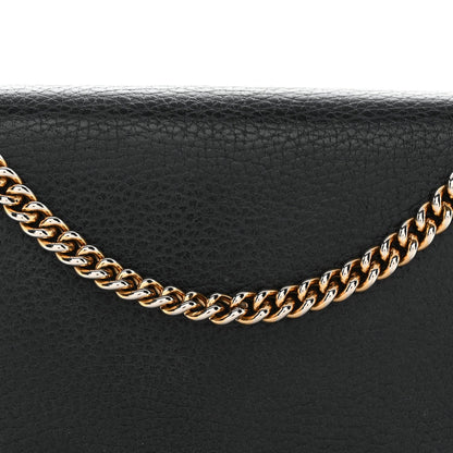 Calfskin Mini GG Marmont Chain Wallet Black
