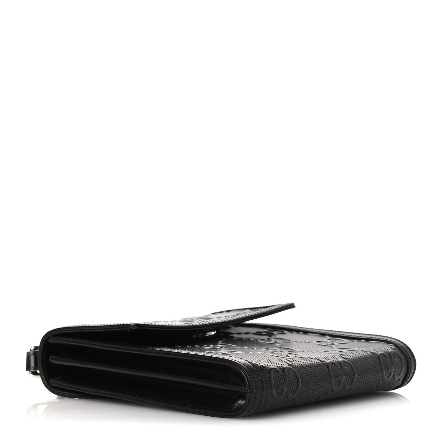 Calfskin GG Tennis Embossed Messenger Bag Black