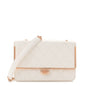 Lambskin Quilted Frame Wallet On Chain WOC White