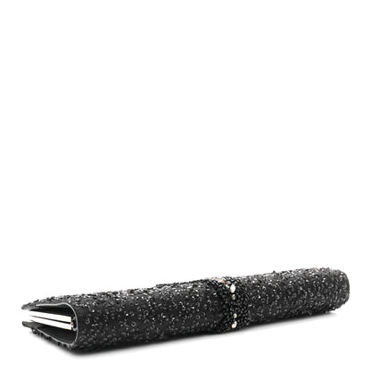 Satin Sequin Kameron Clutch Black