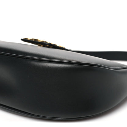 Smooth Calfskin Medium Strap Ava Triomphe Shoulder Bag Black