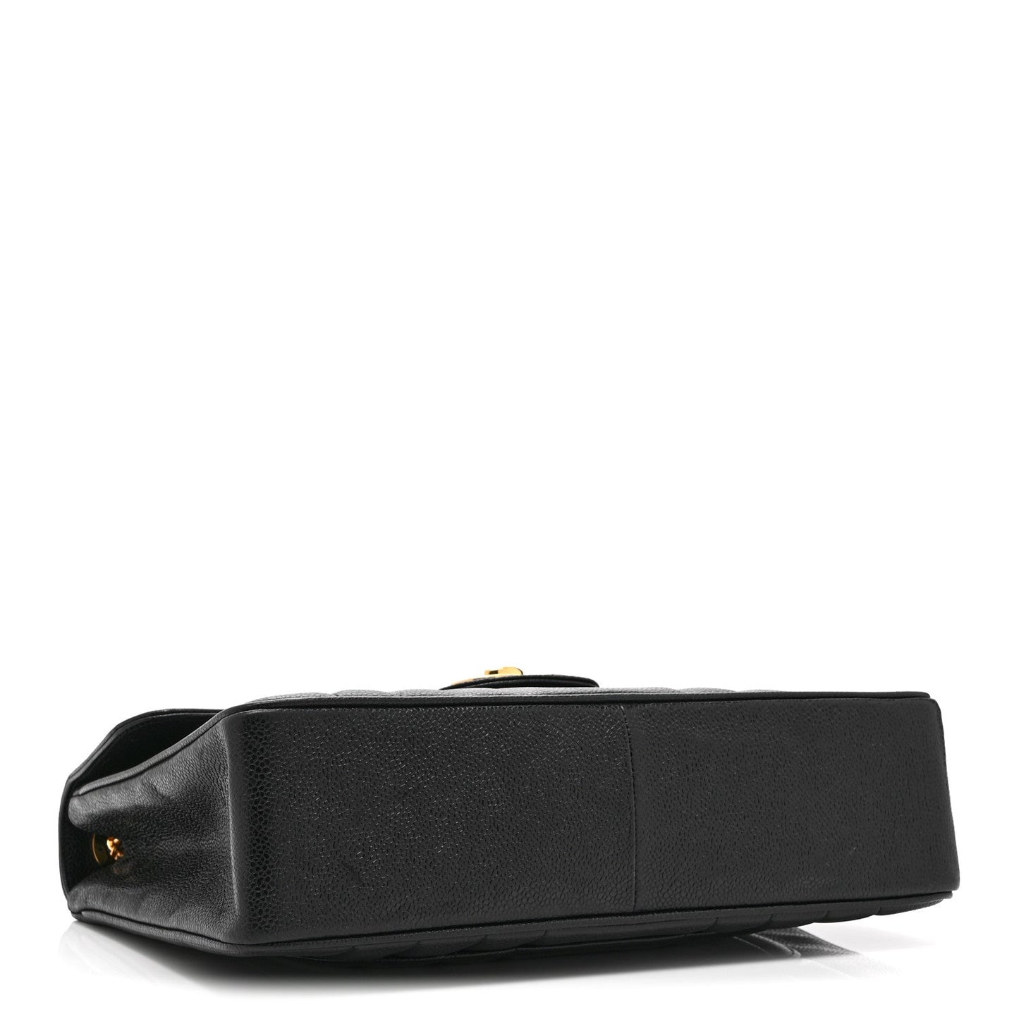 Caviar Vertical Quilted Jumbo Single Flap Black