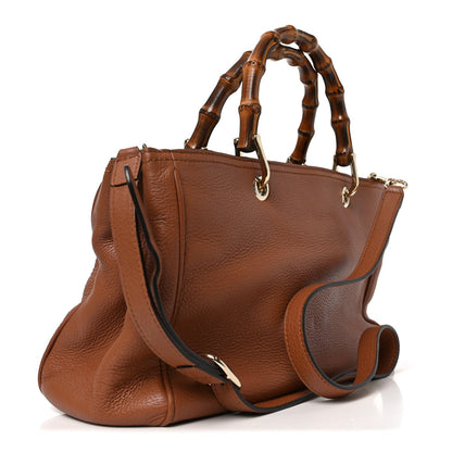 Pebbled Calfskin Medium Bamboo Shopper Tote Acero