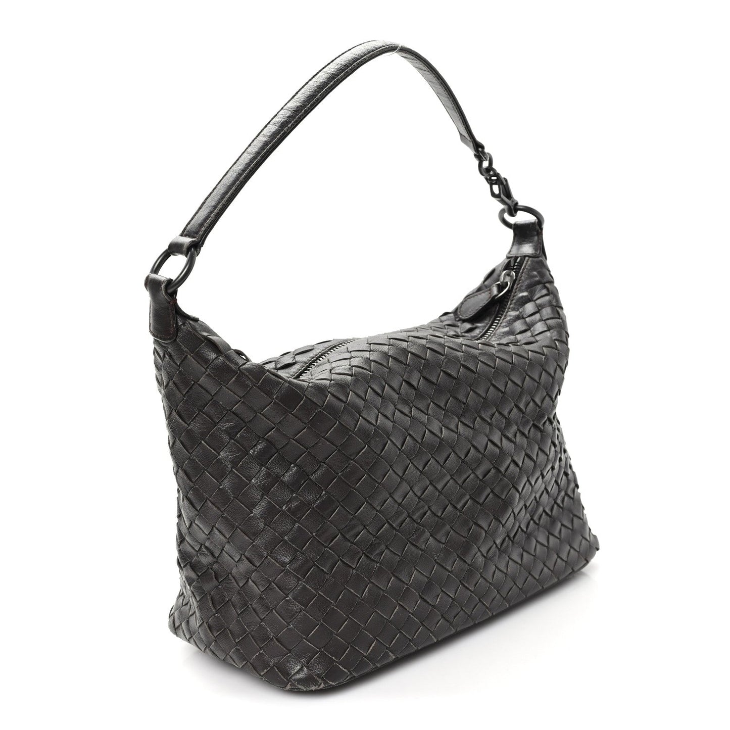 Nappa Intrecciato Small Shoulder Bag Ebano