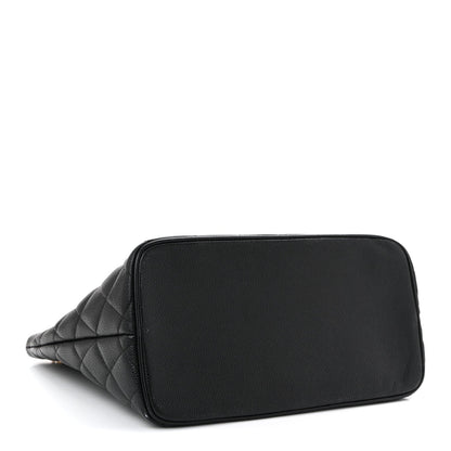 Caviar Quilted Medallion Tote Black