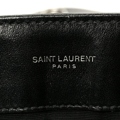 Calfskin Y Quilted Monogram Medium Loulou Chain Satchel Black