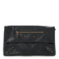Agneau Giant 12 Rose Gold Hardware Envelope Clutch Anthracite