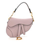 Grained Calfskin Mini Saddle Bag Light Pink