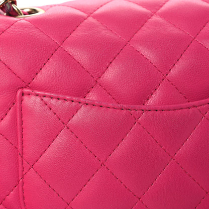 Lambskin Quilted Mini Square Flap Pink