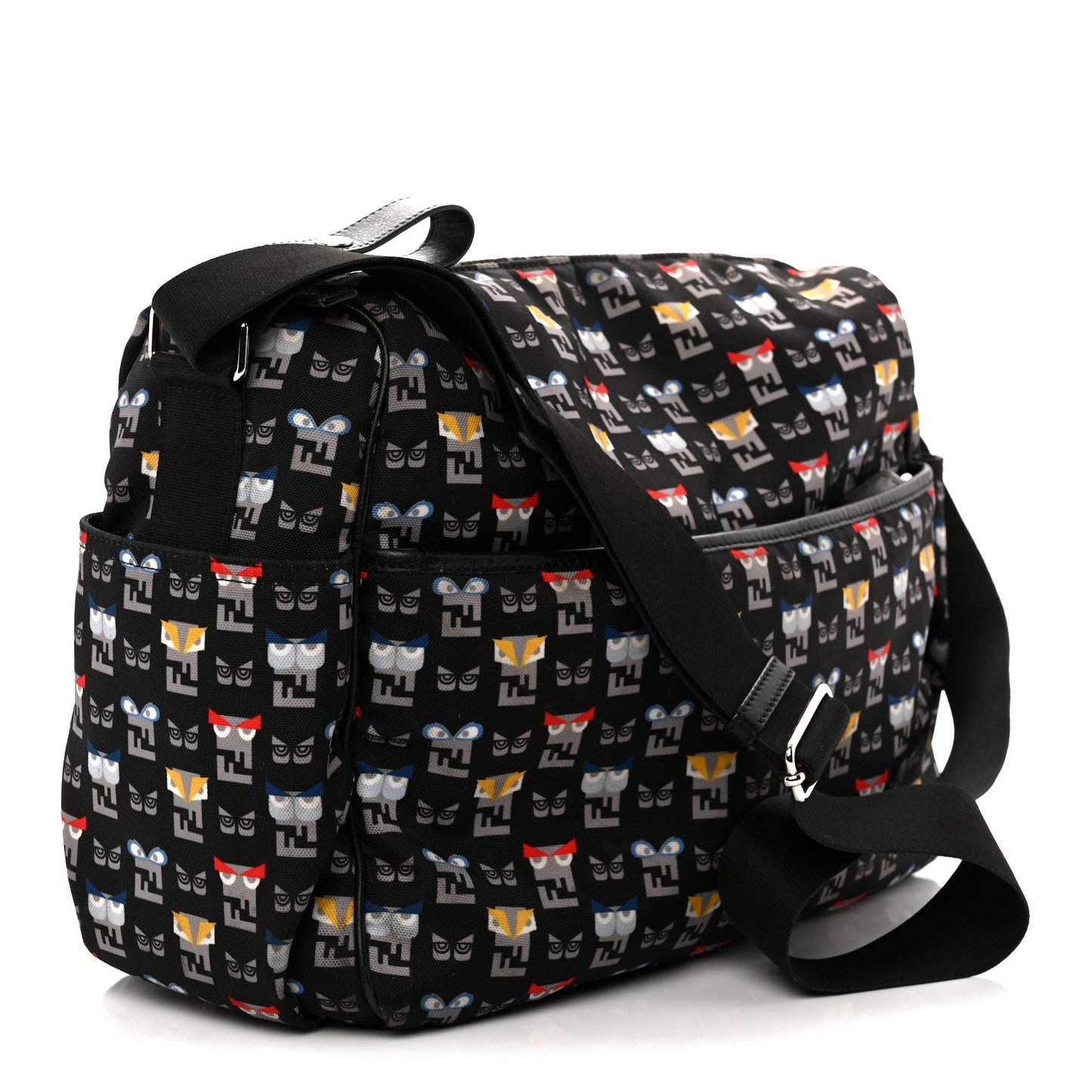 Nylon FF Monster Diaper Bag Black Multicolor