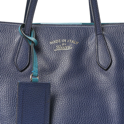 Dollar Calfskin Small Swing Tote Classic Marine Deep Cobalt