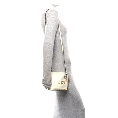 X SEGA Calfskin GUCCY Stars Mini Dome Shoulder Bag Mystic White Gold