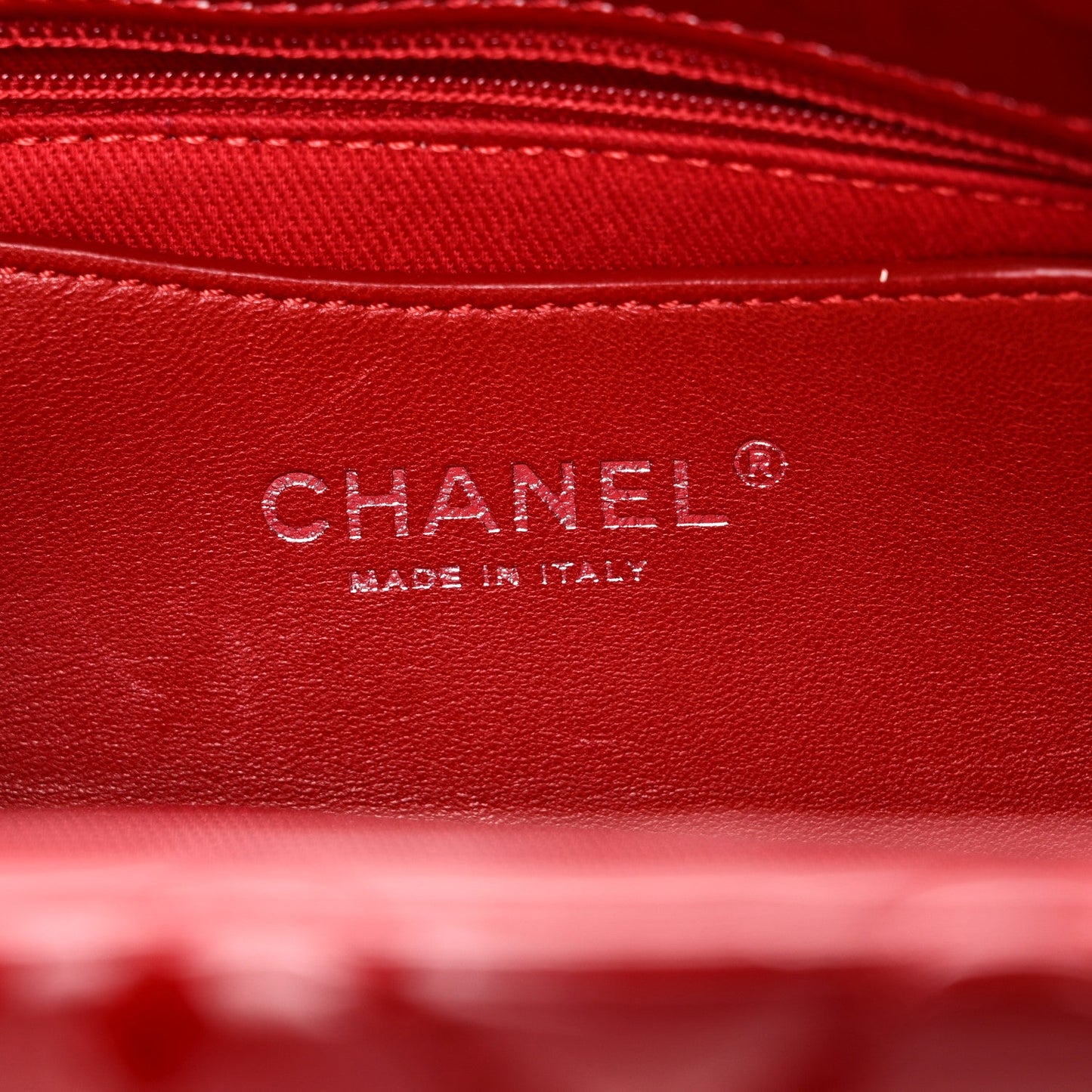 Patent Quilted Small Just Mademoiselle Bowling Bag Red