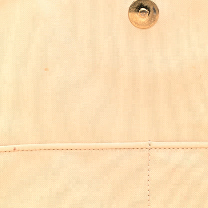 Metallic Boucle Raffia Calfskin Rockstud Shoulder Tote White Gold Ivory
