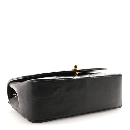Lambskin Quilted Small Single Flap Black