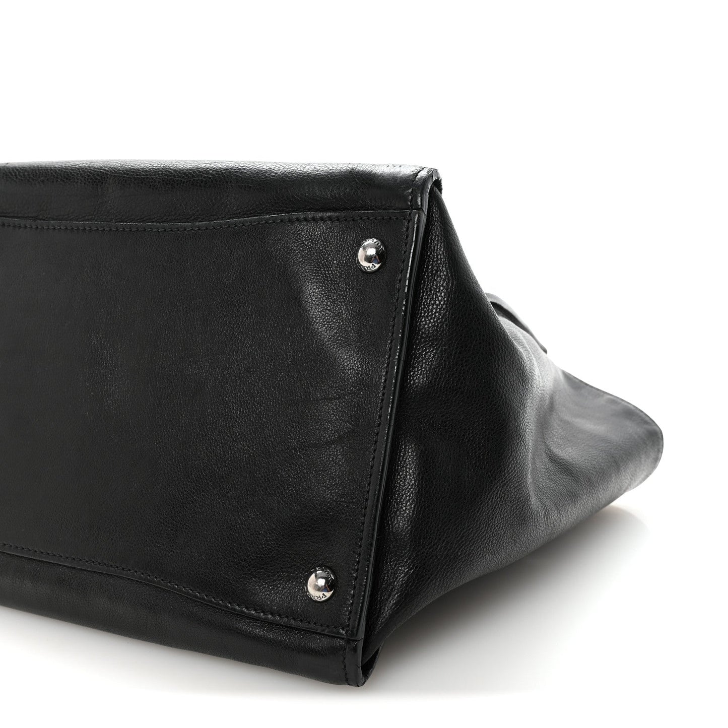 Glace Calf Twin Pocket Tote Black