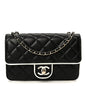 Lambskin Quilted Resin CC Mini Flap Bag Black White