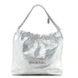 Metallic Calfskin Quilted Chanel 22 Silver
