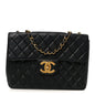 Lambskin Quilted XL Jumbo Single Flap Black