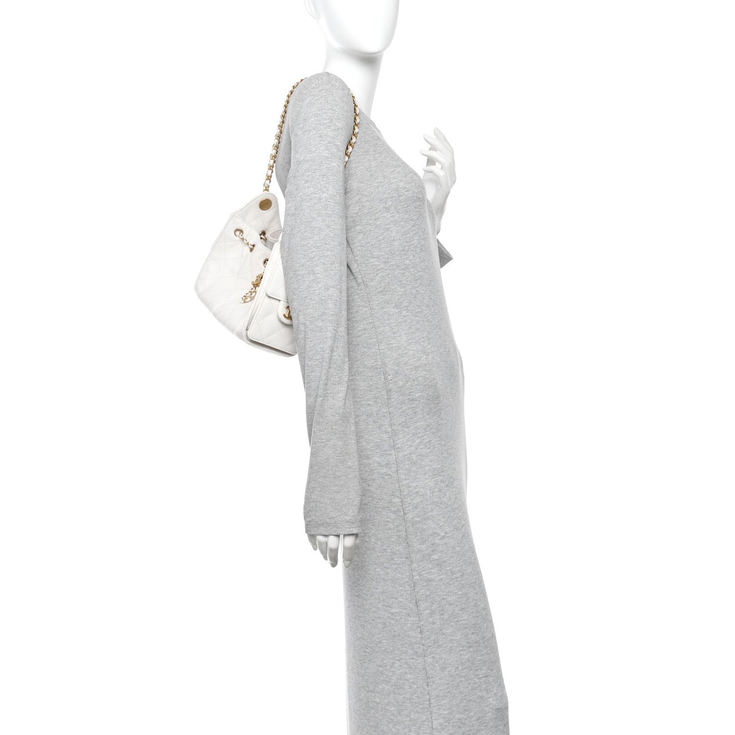 Caviar Quilted Mini Chanel 25 Handbag White