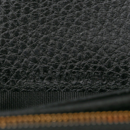 Dollar Calfskin Mini Swing Wallet Bag Black