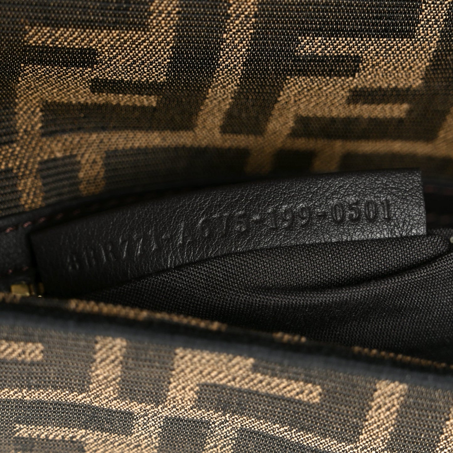 Fabric Jacquard FF 1974 Large Baguette Tobacco Moro Black