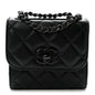 Lambskin Quilted Mini Trendy CC Chain Wallet So Black