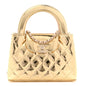 Mirror Calfskin Metallic Calfskin Quilted Nano Kelly Shopper Gold
