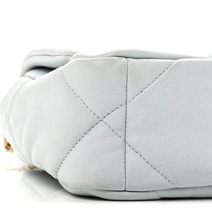 Lambskin Quilted Medium Chanel 19 Flap Light Blue