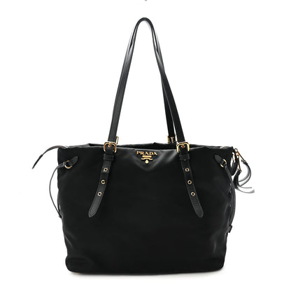 Tessuto Nylon Saffiano Tote Black