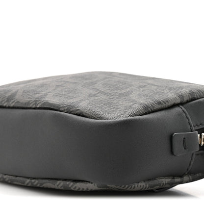 Gancini Monogram Calfskin Multi-Pouch Travel Belt Bag Black Grey