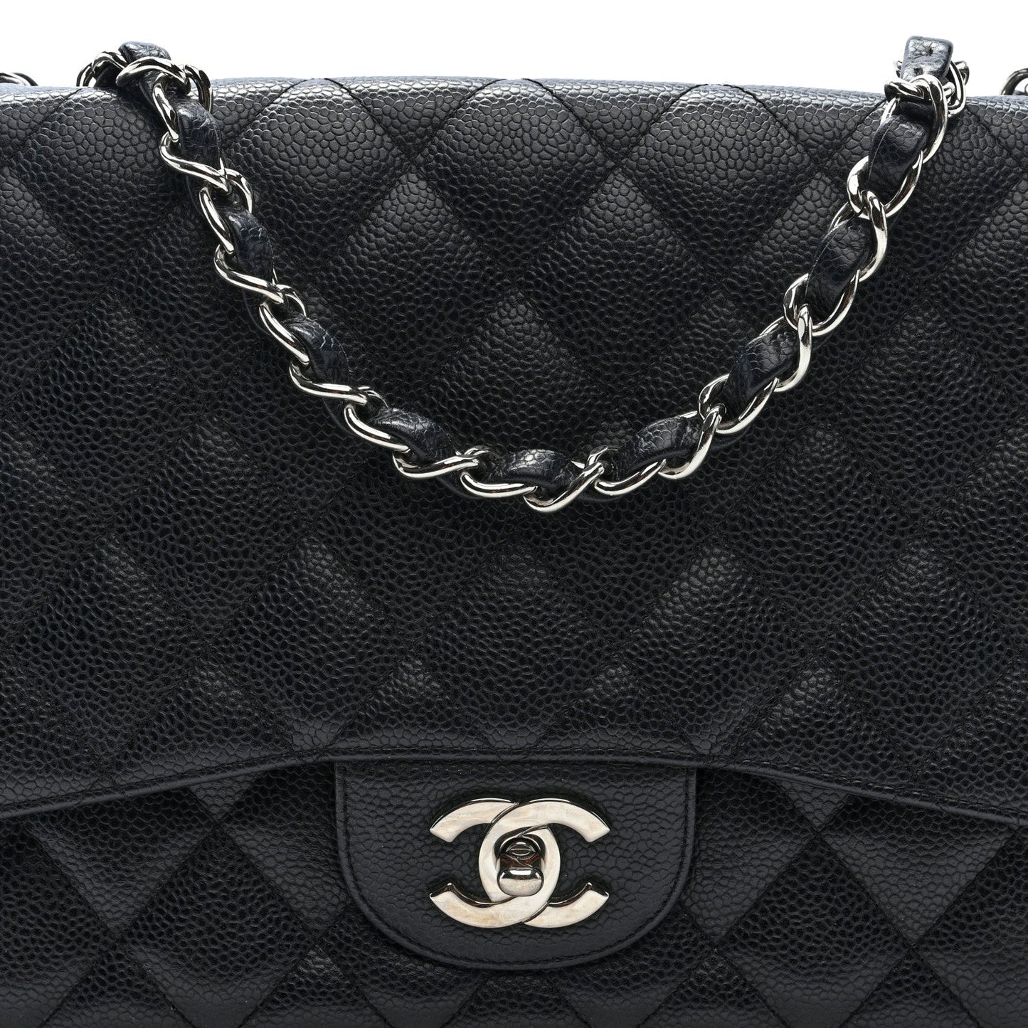 Caviar Quilted Jumbo Single Flap Black